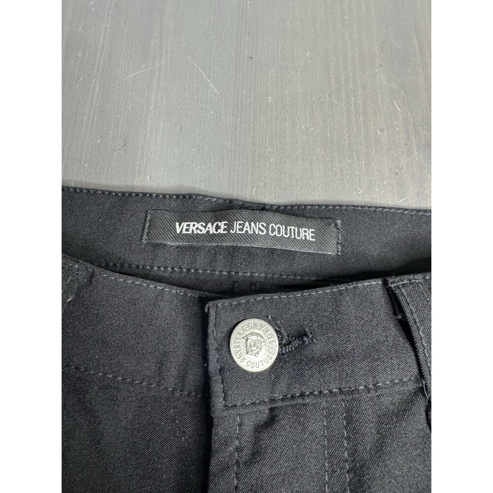 Vintage 90s VERSACE Jeans Couture Straight Leg Denim Black Medusa Italy - Picture 4 of 12